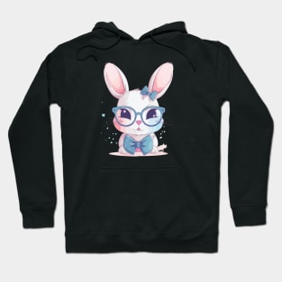 Cute Bunny with Glasses and a Bow Tie Hoodie